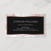 トレンディーホワイトローズ金ゴールドマーブルメイクアップアーティストサロン 名刺 (裏面)