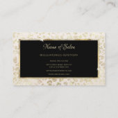 トレンディーホワイト金ゴールドグリッターヒョウ印刷ヘアサロン 名刺 (裏面)