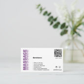 トレンディーホワイト&パープルマッサージ名刺 ロイヤリティカード (スタンド正面)