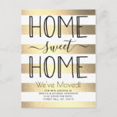 トレンディーホームスイートホームゴールドフォイルタイポグラフィムービング 案内ポストカード (正面)