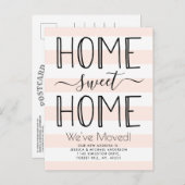 トレンディーホームスイートホームタイポグラフィ赤面ムービング 案内ポストカード (正面/裏面)
