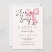 トレンディーボウ彼女は結び目ブライダルシャワー 招待状 (正面)