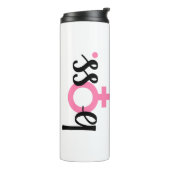 トレンディーボスレディモダンタイポグラフィピンクブラック タンブラー (回転左)