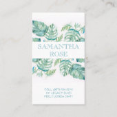 トレンディーボタニカルモンステラ葉パーム沿岸 名刺 (正面)