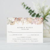 トレンディーボヘミアンウェディングRSVPと食事の選択カード 出欠カード (スタンド正面)