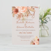 トレンディーボヘミアンオレンジカッパーフローラブーケ 招待状 (スタンド正面)