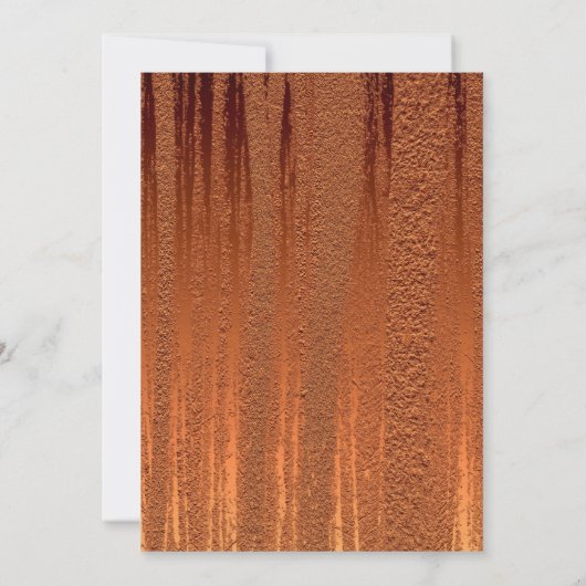 トレンディーボヘミアンオレンジカッパーフローラブーケ 招待状 (裏面)