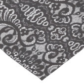 トレンディーボヘミアンガーリーパリジャンブラックレース ショートテーブルランナー (コーナー)