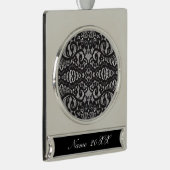 トレンディーボヘミアンガーリーパリジャンブラックレース シルバープレートバナーオーナメント (右)