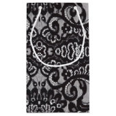 トレンディーボヘミアンガーリーパリジャンブラックレース スモールペーパーバッグ (裏面)