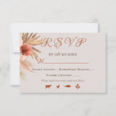 トレンディーボヘミアンテラコッタボホフローラブーケRSV 出欠カード (正面)