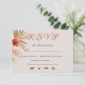 トレンディーボヘミアンテラコッタボホフローラブーケRSV 出欠カード (スタンド正面)