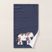 トレンディーボヘミアンフローラゾウ&水玉模様 バスタオルセット (ハンドタオル)