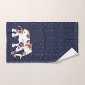 トレンディーボヘミアンフローラゾウ&水玉模様 バスタオルセット (ハンドタオル)