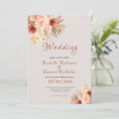 トレンディーボヘミアンフローラブーケピーチ&カッパー 招待状 (スタンド正面)