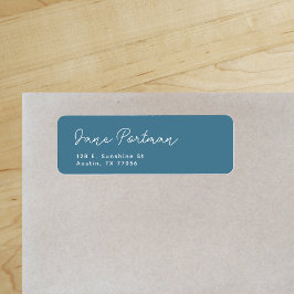 トレンディーボヘミアンミニマル海ブルー差出人住所 ラベル