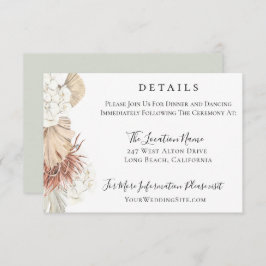 トレンディーボヘミアン結婚リーフの詳細カード 招待状