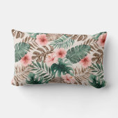 トレンディーボホウォーターカラートロピカルフローラ ランバークッション (裏面)