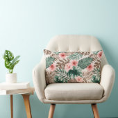 トレンディーボホウォーターカラートロピカルフローラ ランバークッション (椅子)