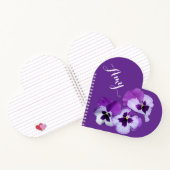 トレンディーボホエイミー名パープルパンジーフローラハート ノートブック (内部)