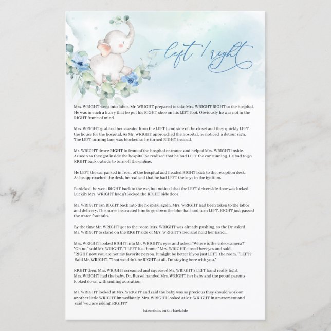 トレンディーボホエレファントブルー離れフローラ右ゲーム (正面)