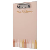 トレンディーボホカラーズクレヨン先生名 クリップボード (左)