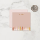 トレンディーボホカラーズクレヨン先生名 ノートカード (正面/裏面インサイチュ)