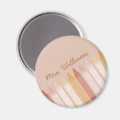 トレンディーボホカラーズクレヨン先生名 マグネット (正面/裏面)