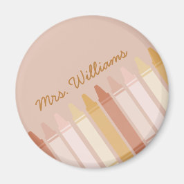 トレンディーボホカラーズクレヨン先生名 マグネット