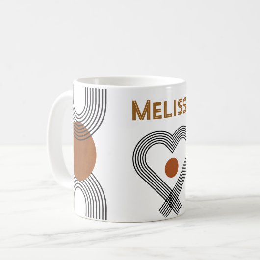 トレンディーボホシックスタイルカラフル幾何学模様 コーヒーマグカップ (正面左)