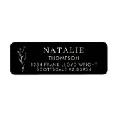 トレンディーボホシックブラックアンドホワイト差出人住所 ラベル (正面)