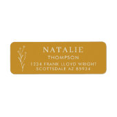 トレンディーボホシックマスタードイエロー差出人住所 ラベル (正面)