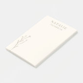 トレンディーボホシックマッシュルームパーソナライズされたブラウン ポストイット (アングル)