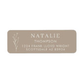 トレンディーボホシックマッシュルームブラウン差出人住所 ラベル (正面)