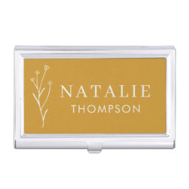 トレンディーボホシックミニマリストマスタードイエローカスタム 名刺入れ