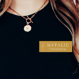 トレンディーボホシックミニマリストマスタードイエローカスタム 名札