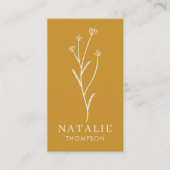 トレンディーボホシックミニマリストマスタードイエロー 名刺 (正面)