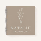 トレンディーボホシックミニマルカスタムリストマスタードイエロー ノートブック (正面)