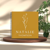 トレンディーボホシックミニマルカスタムリストマスタードイエロー ノートブック