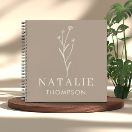 トレンディーボホシックミニマルカスタムリストマスタードイエロー ノートブック