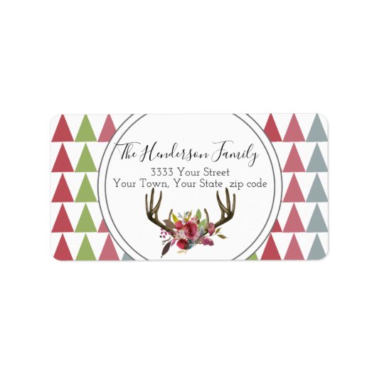 トレンディーボホシック差出人住所ラベル ラベル (正面)