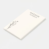 トレンディーボホシック素朴ブラックフラワーパーソナライズされた ポストイット (アングル)