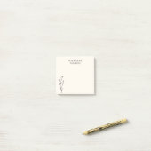 トレンディーボホシック素朴ブラックフラワーパーソナライズされた ポストイット (デスク上)