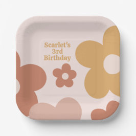 トレンディーボホデイジー ペーパープレート