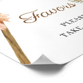 トレンディーボホドライパームパンパスグラスビフィアンサイン ポスター (角)