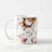 トレンディーボホニュートラル秋のワイルドフラワーオンホワイト コーヒーマグカップ (左)