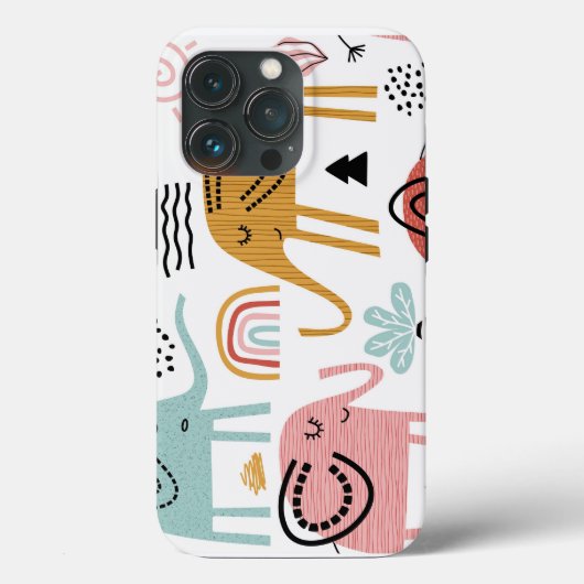 トレンディーボホピンクグリーンエレファントタフケースiPhone Case-Mate iPhoneケース (裏面)