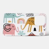 トレンディーボホピンクグリーンエレファントタフケースiPhone Case-Mate iPhoneケース (裏面 (横))