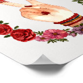 トレンディーボホフローラタコ平和サイン水色 ポスター (角)