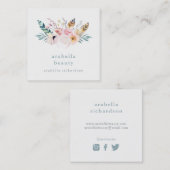 トレンディーボホブーケ |ソーシャルメディアのアイコン スクエア名刺 (正面/裏面)